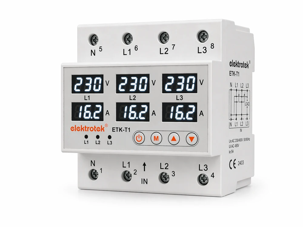 Elektrotek ETK-T1 63A trifaze koruma rölesi